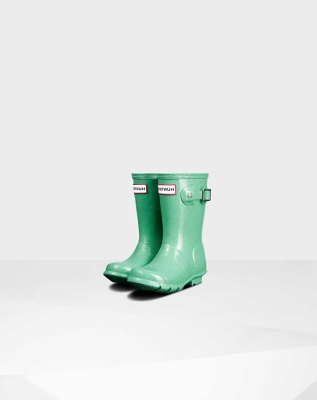 Kids' Hunter Original Little Starcloud Wellington Short Rain Boots Green | US4296371