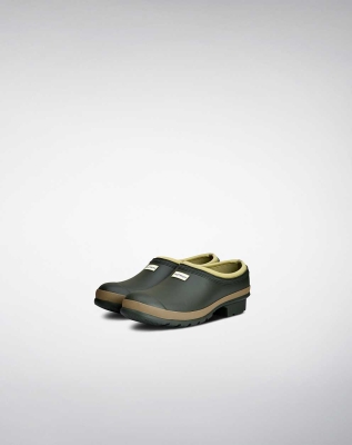 Men's Hunter Gardener Clogs Green | US0431972