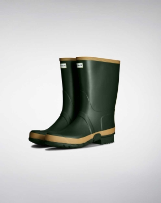 Men's Hunter Gardener Wellington Tall Rain Boots Green | US3725840
