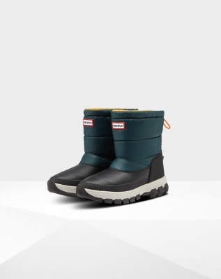 Women's Hunter Original Insulated Short Snow Boots Green/Grey | US5408179