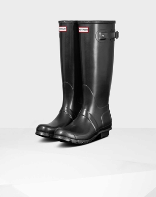 Women's Hunter Original Pearlized Wellington Tall Rain Boots Black | US4320975