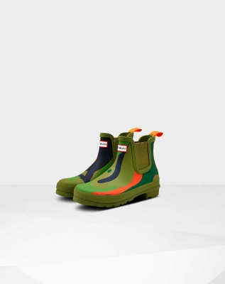 Women's Hunter Original Rockpool Camo Chelsea Boots Green | US4561908