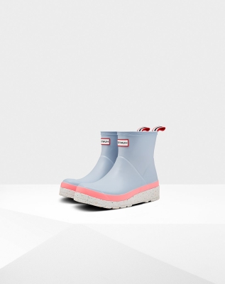 Women's Hunter Original Short Speckle Rain Play Boots Blue/Pink | US2074138