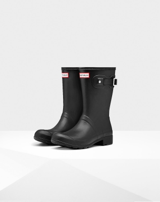 Women's Hunter Original Tour Foldable Short Rain Boots Black | US0973215