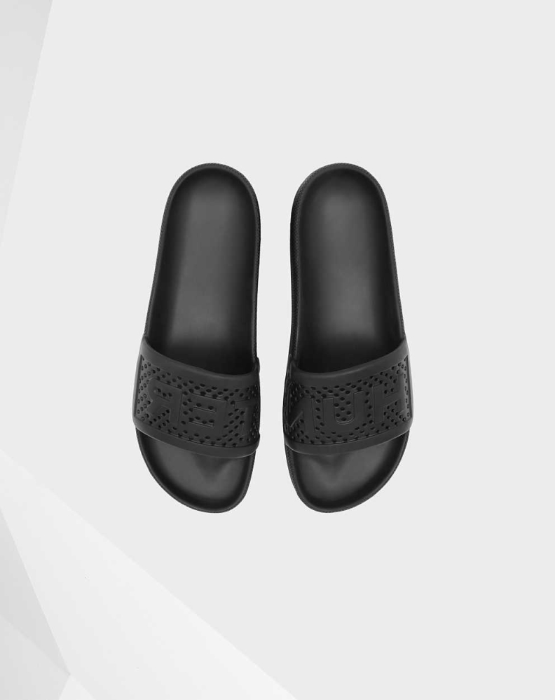 Men's Hunter Original Lightweight Moulded Slides Black | US3146270