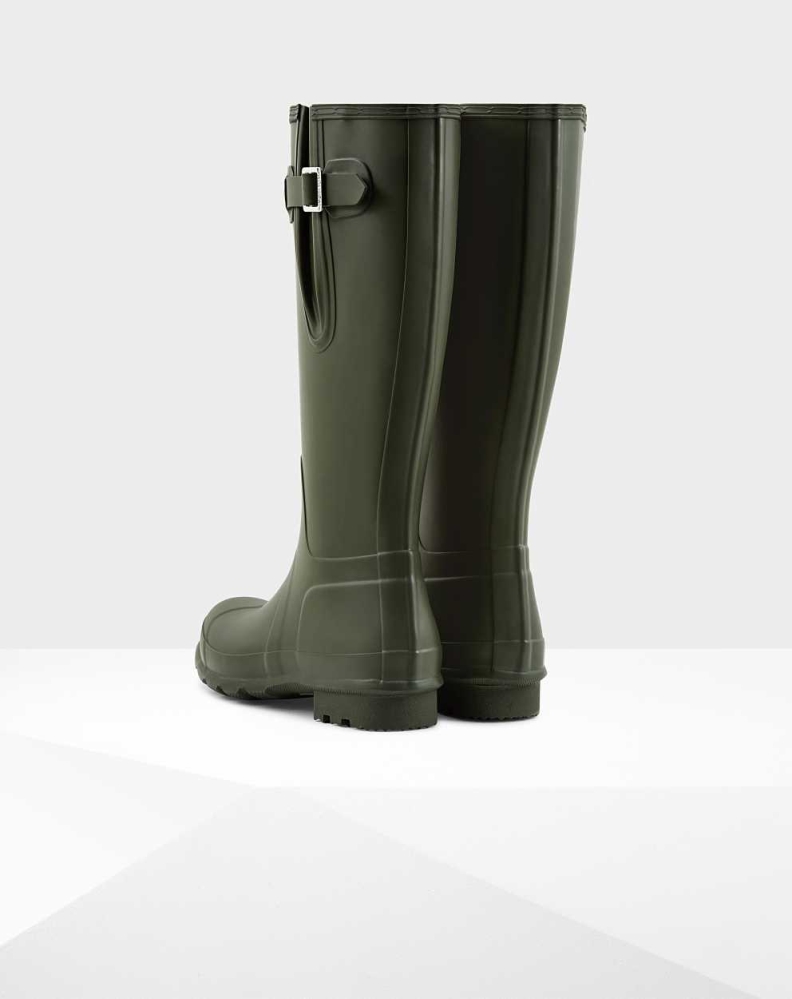 Men's Hunter Original Side Adjustable Wellington Tall Rain Boots Green | US2814593