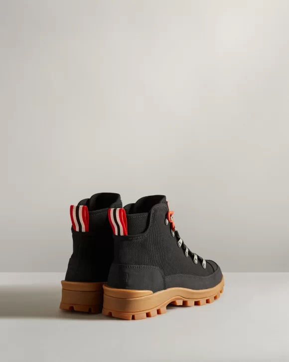 Women's Hunter Canvas Desert Commando Boots Black | US4513768