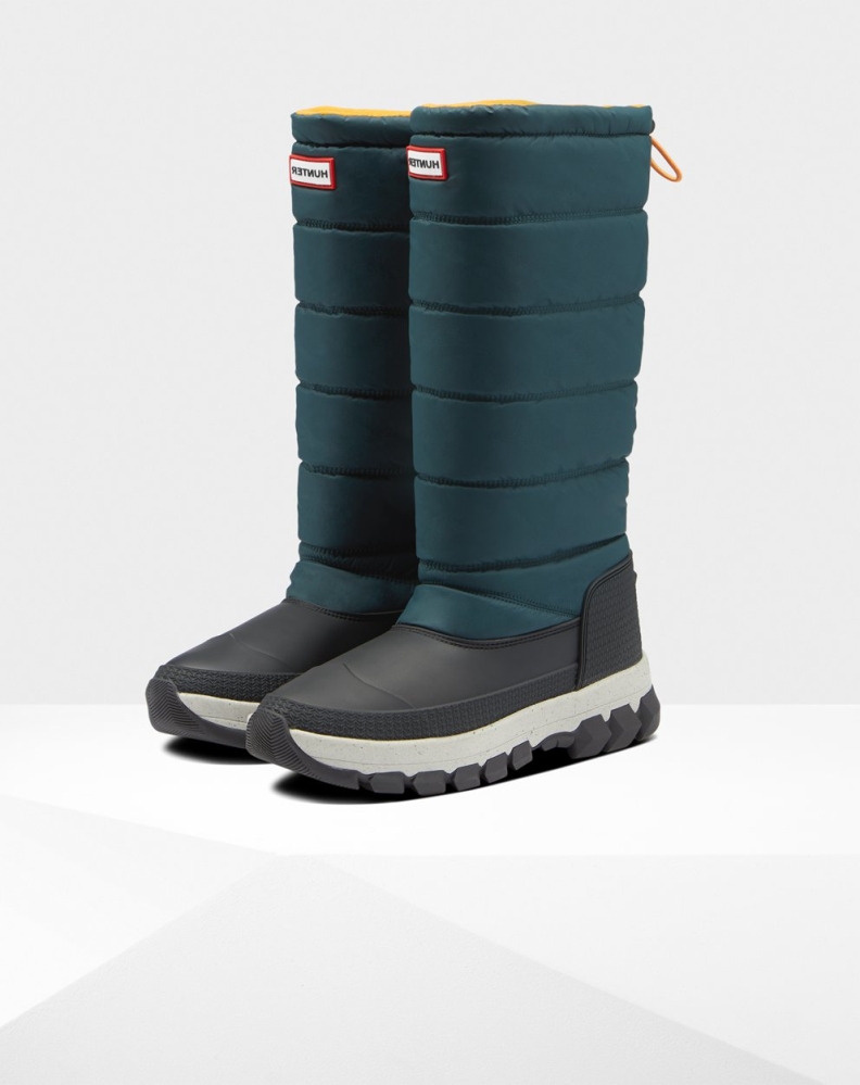 Women\'s Hunter Original Insulated Tall Snow Boots Green/Grey | US2590847