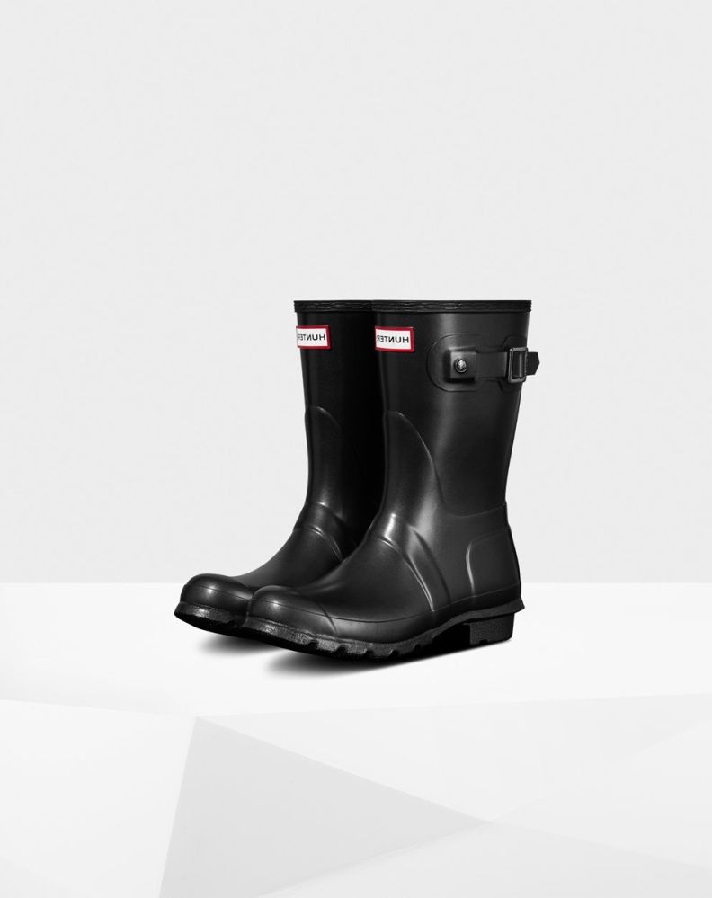 Women\'s Hunter Original Pearlized Short Rain Boots Black | US8253614