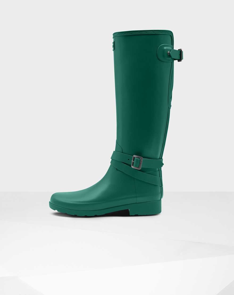 Women's Hunter Refined Slim Fit Wellington Tall Rain Boots Green | US2431697